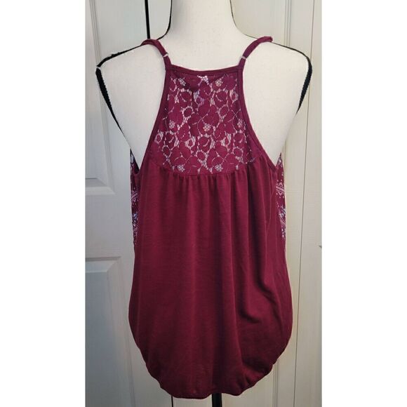 No Boundaries Juniors XXL (19) Floral Boho Lace Wrap Tank Adjustable Straps - Picture 3 of 5